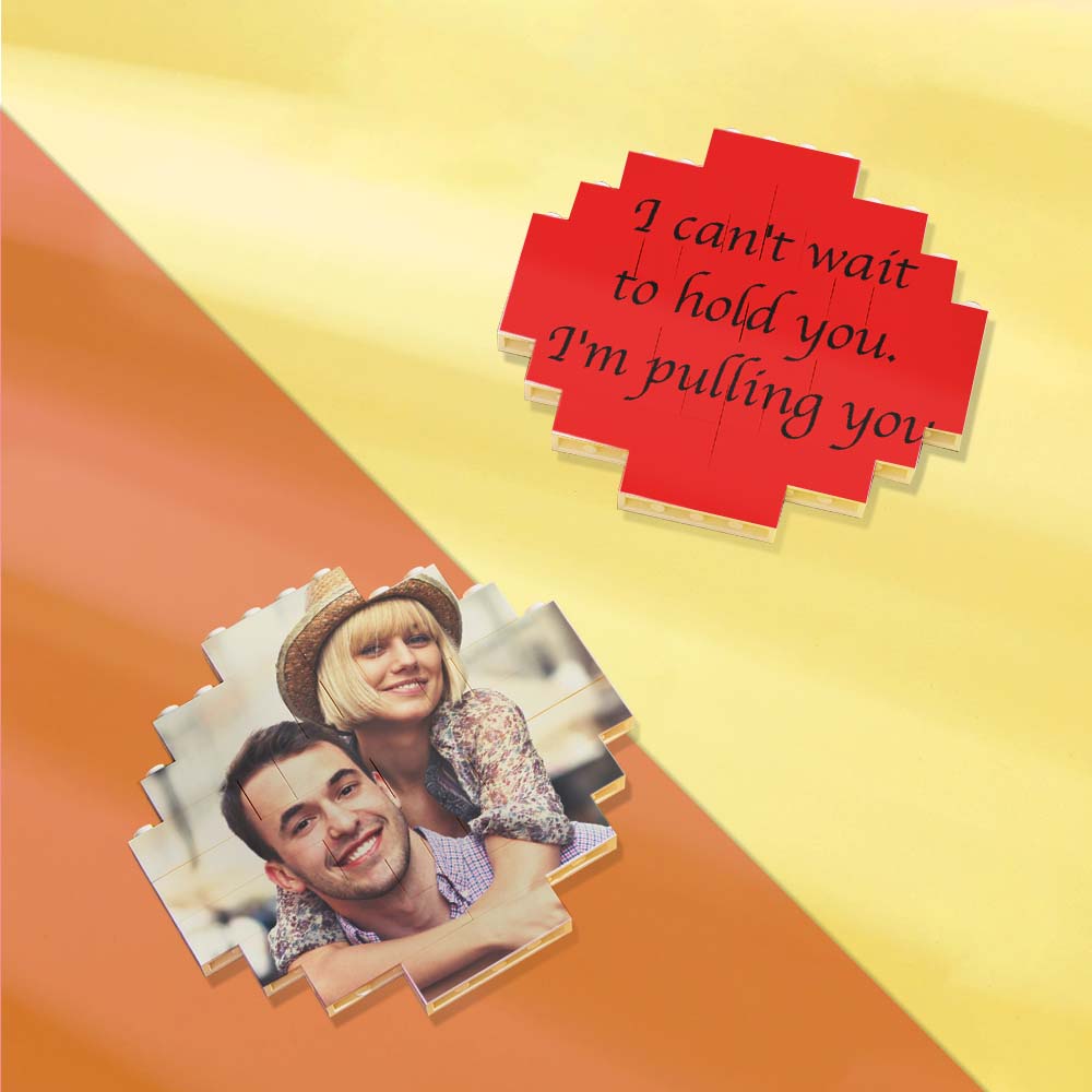 Custom photo brick puzzle with music code & couple, PVC, "Catch your rhythm, you matter most" DIY gift.