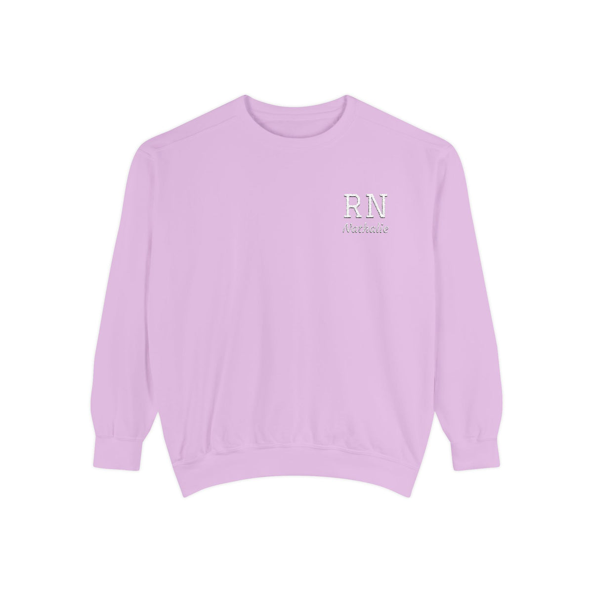 Personalized Embroidered RN Nurse Sweatshirt | Custom Name Registered Nurse Crewneck | Nurse Graduation Gift | Comfort Colors | Pocket Design