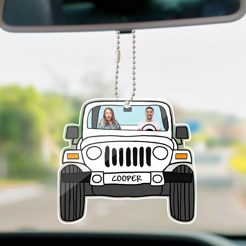 Personalized Off Road Car Ornament with Couple Photo - Acrylic