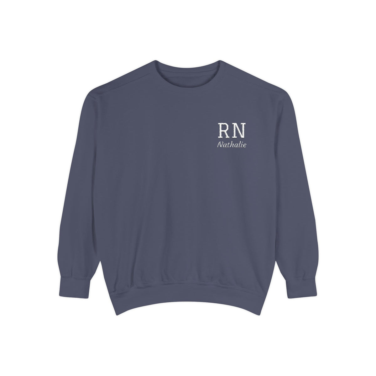 Personalized Embroidered RN Nurse Sweatshirt | Custom Name Registered Nurse Crewneck | Nurse Graduation Gift | Comfort Colors | Pocket Design